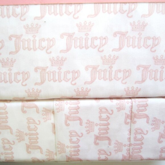 Juicy Couture Crown Pink White King Sheet Set - Picture 4 of 5
